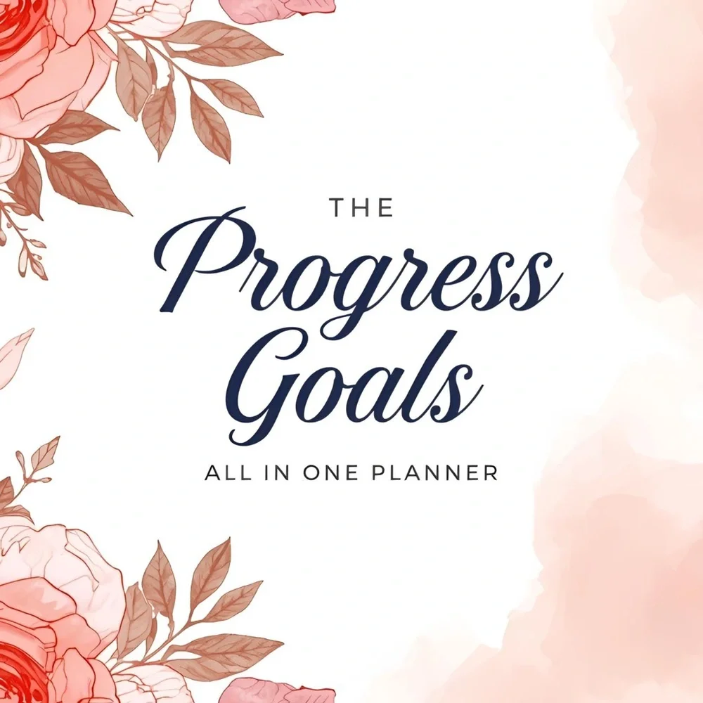 The Progress Goals All-in-One Planner - Blue Floral Design